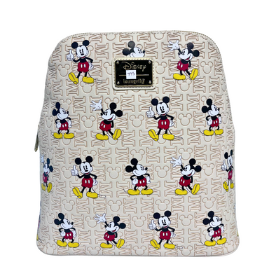 Loungefly Disney Mickey Mouse Hardware AOP Mini Backpack DEFECTIVE #793