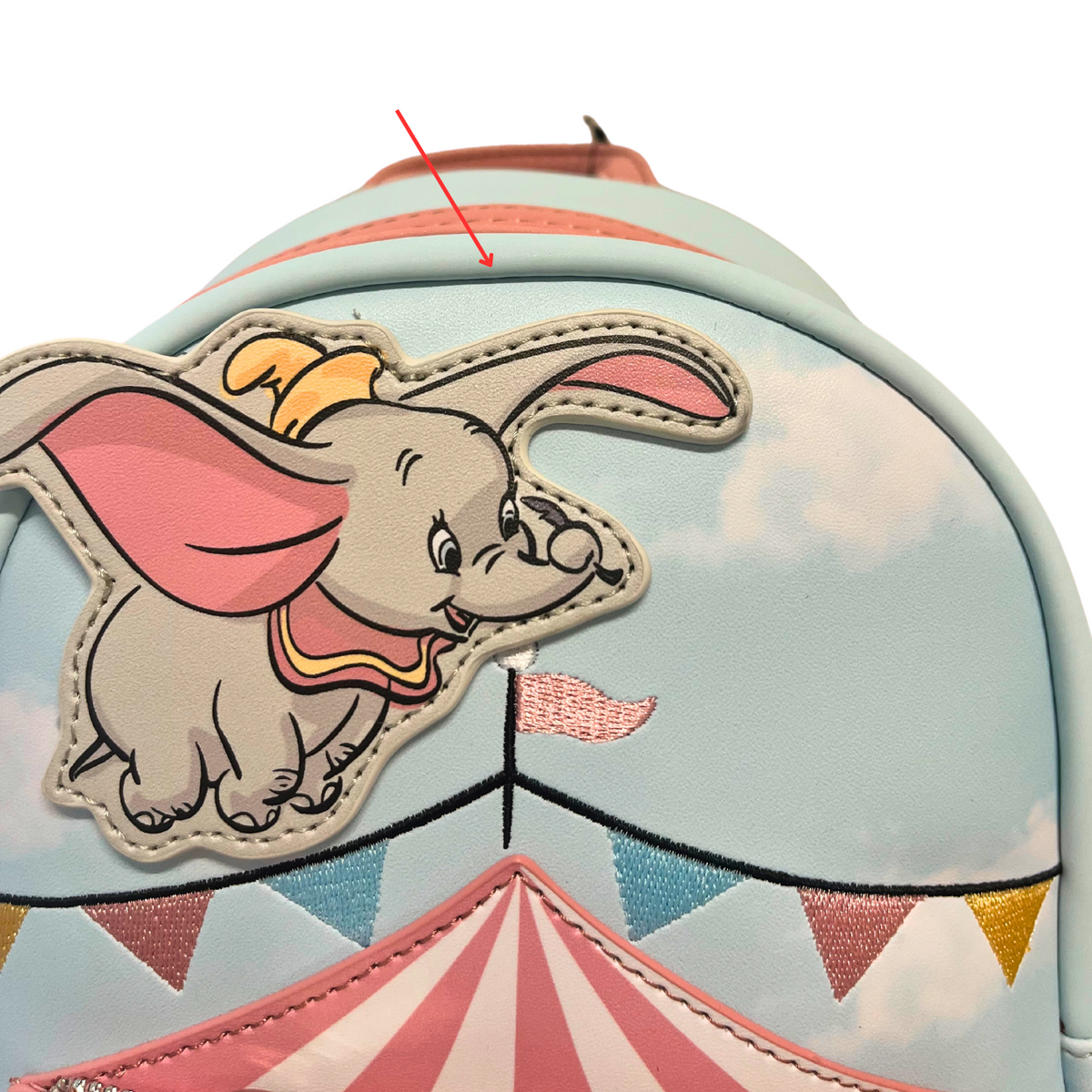 Loungefly Disney Dumbo Circus Tent Mini Backpack DEFECTIVE 492
