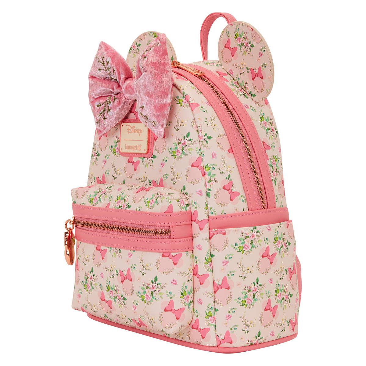 Disney Pink Floral Backpack with Gold Accents Disney Princess Group Picture Pink Floral Toddler Mini  main image 3