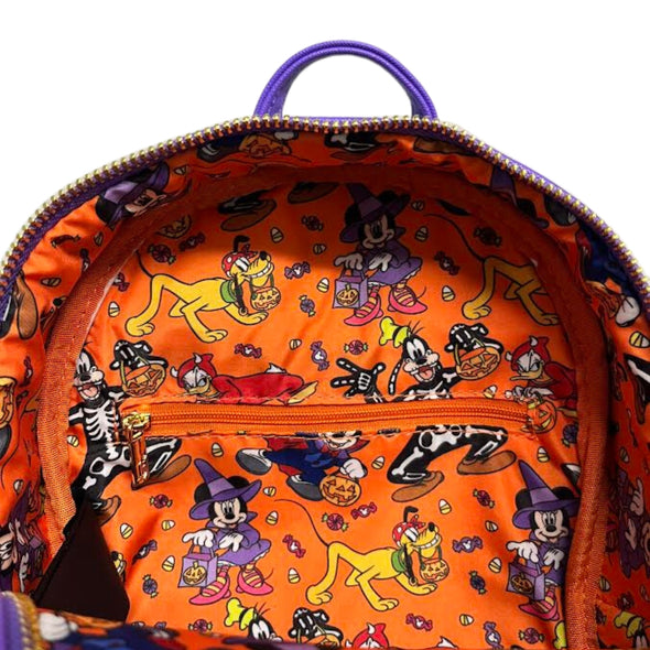Modern Pinup Exclusive Loungefly Mickey and Friends Halloween Glow in the Dark Mini Backpack