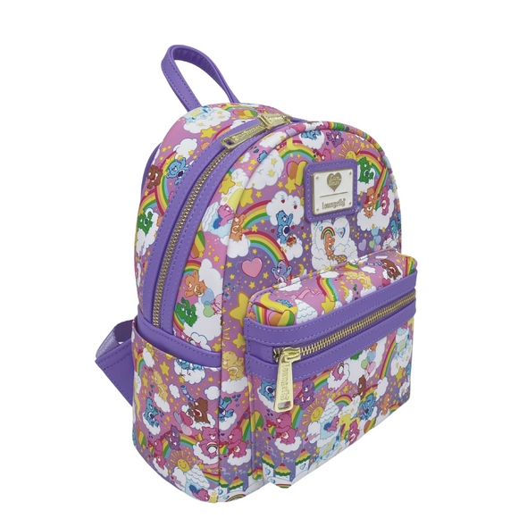 Modern Pinup Exclusive Loungefly Care Bears Rainbow AOP Mini Backpack