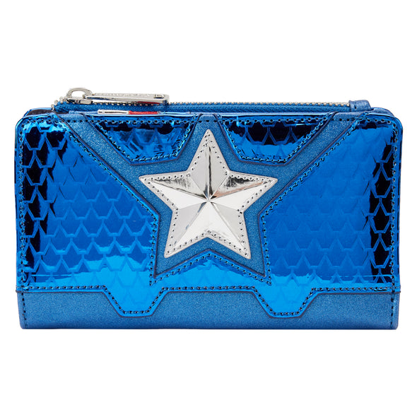 Loungefly Marvel Shine Captain America Cosplay Flap Wallet