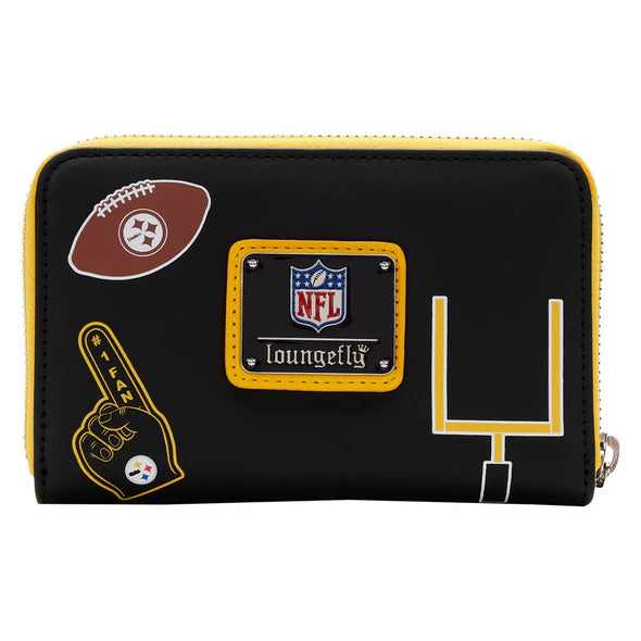 Loungefly NFL Pittsburgh Steelers Patches Zip Around Wallet