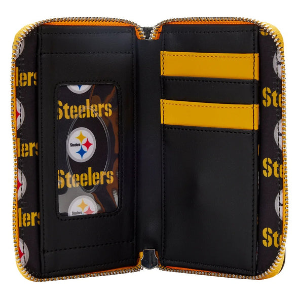 Loungefly NFL Pittsburgh Steelers Patches Zip Around Wallet