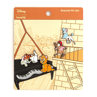 Loungefly Disney Oliver and Company 4 Piece Enamel Pin Set