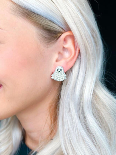 Taylor Shaye Beaded Ghost Stud Earrings
