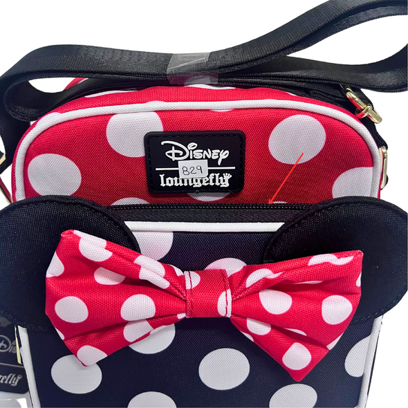 Loungefly Disney Minnie Rocks the Dots Passport Bag DEFECTIVE #829