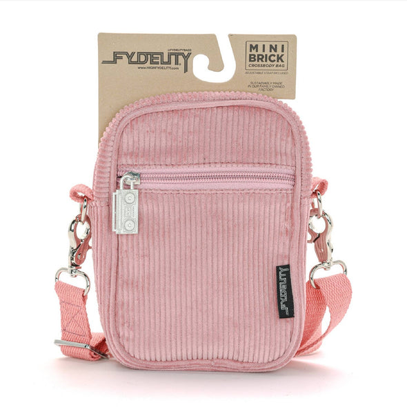 Fydelity Mini Brick Crossbody Corduroy Pink