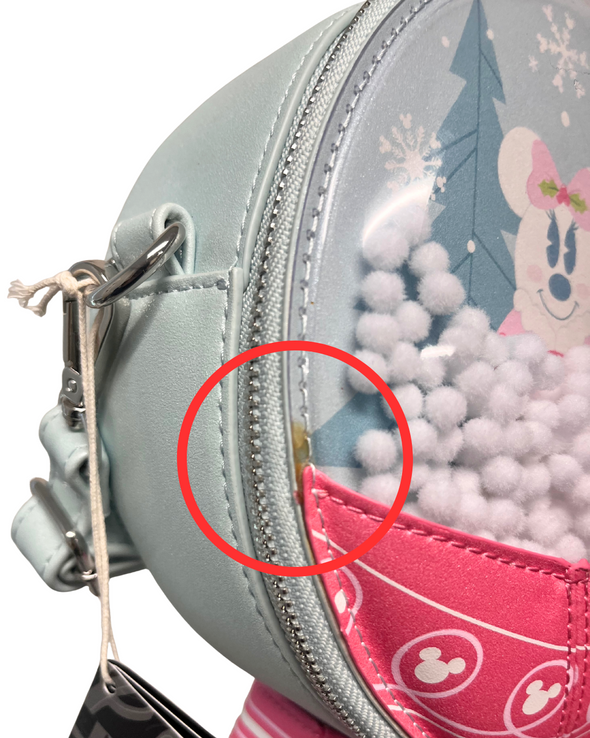 Loungefly Disney Mickey Minnie Snow Globe Crossbody DEFECTIVE #587