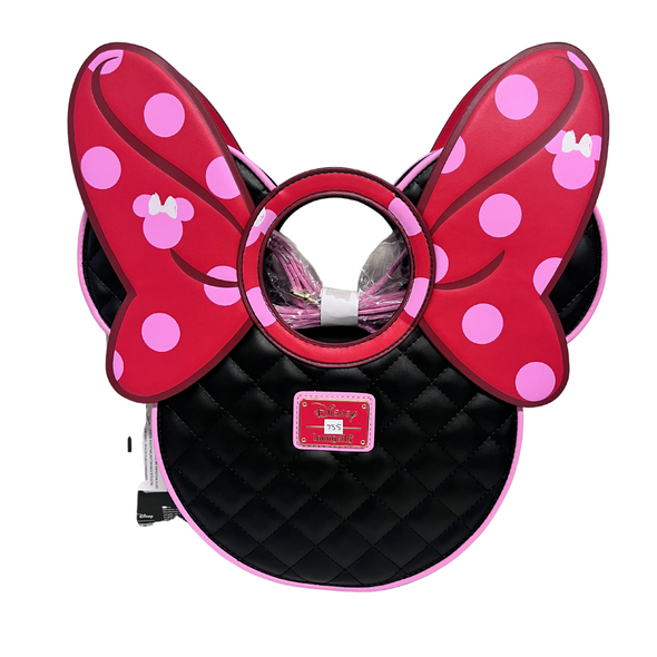 Loungefly Disney Minnie Mouse Quilted Bow Head Crossbody DEFECTIVE #755