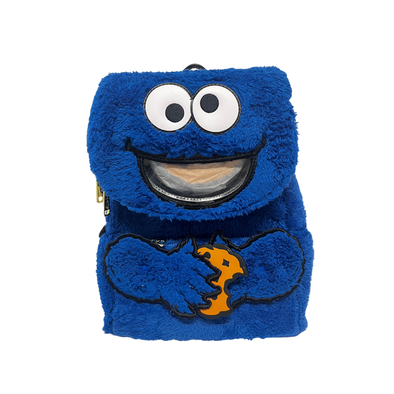 Loungefly Sesame Street Cookie Monster Plush Mini Backpack w/ Cookie Coin Purse DEFECTIVE #634