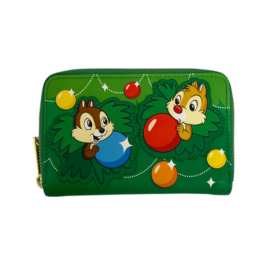 Loungefly Disney Chip and Dale Ornaments Zip Around Wallet DEFECTIVE #244