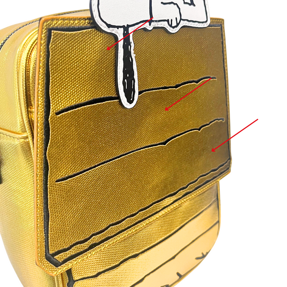 Loungefly Peanuts Anniversary Golden Doghouse Crossbody DEFECTIVE #427