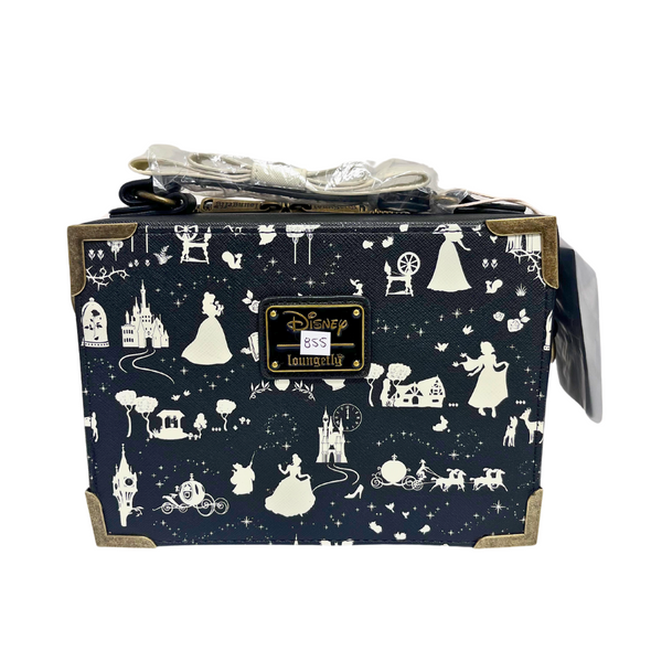 Loungefly Disney B+W Princess Silhouette AOP Crossbody DEFECTIVE #855