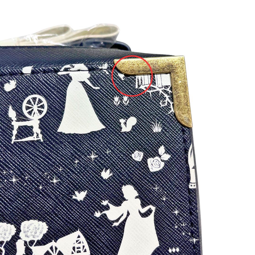 Loungefly Disney B W Princess Silhouette AOP Crossbody DEFECTIVE 855