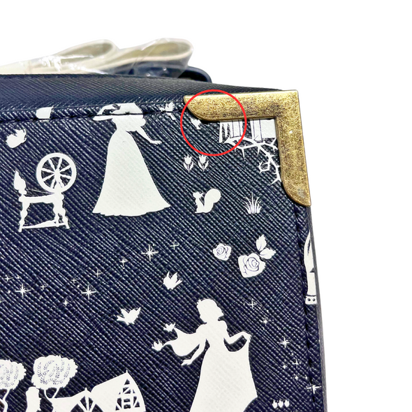 Loungefly Disney B+W Princess Silhouette AOP Crossbody DEFECTIVE #855