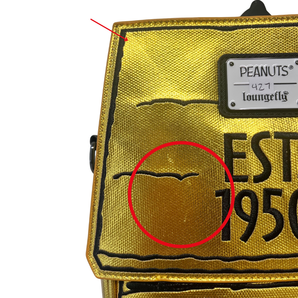 Loungefly Peanuts Anniversary Golden Doghouse Crossbody DEFECTIVE #427