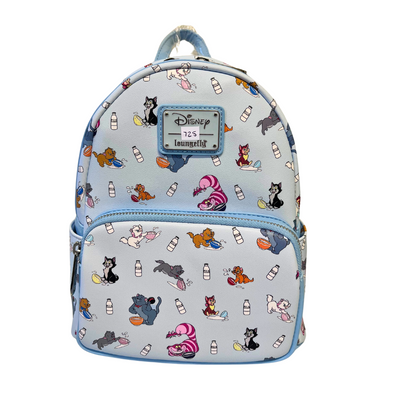 Modern Pinup Exclusive Loungefly Disney Cats AOP Mini Backpack DEFECTIVE #725