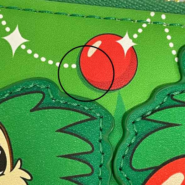 Loungefly Disney Chip and Dale Ornaments Zip Around Wallet DEFECTIVE #244