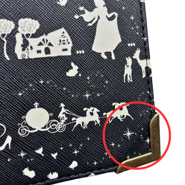 Loungefly Disney B+W Princess Silhouette AOP Crossbody DEFECTIVE #855