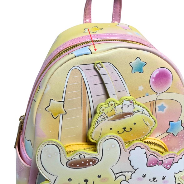 Loungefly Sanrio Pompompurin Carnival Pastel Mini Backpack DEFECTIVE #765