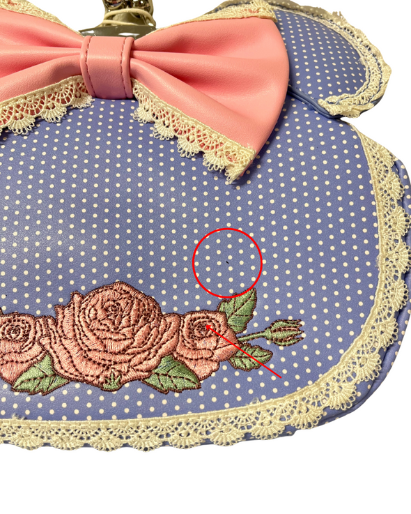 Loungefly Minnie Floral Lace Kiss Lock Crossbody DEFECTIVE #527