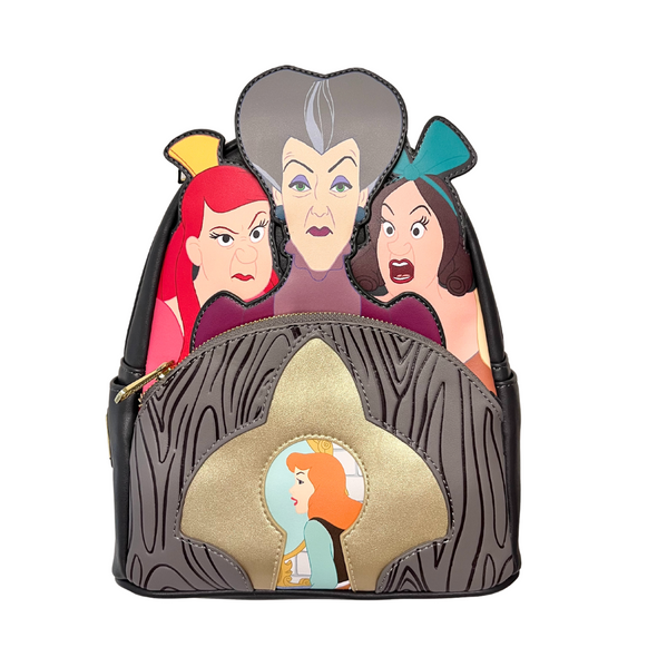 Loungefly Disney Villains Scene Cinderella Evil Stepmother and Stepsisters Mini Backpack DEFECTIVE #401
