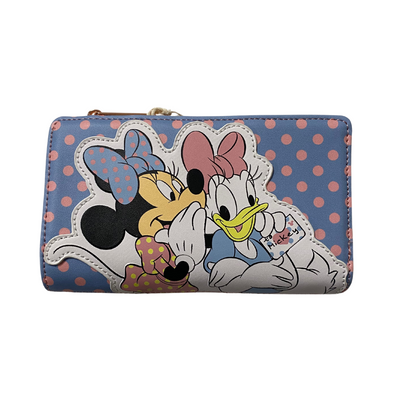 Loungefly Disney Minnie and Daisy Pastel Color Block Dots Flap Wallet DEFECTIVE #96