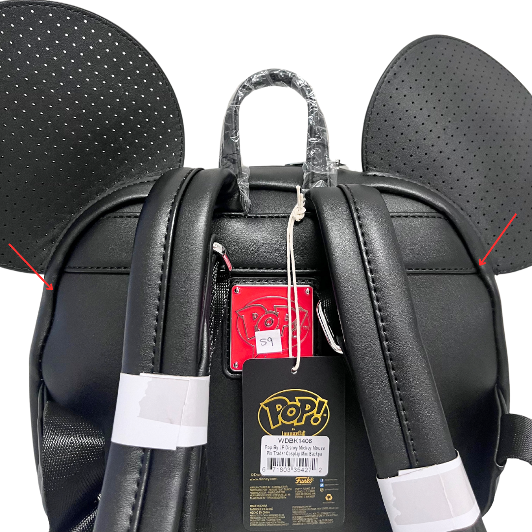 Loungefly Disney POP Mickey Mouse Pin Trader Mini Backpack DEFECTIVE 59