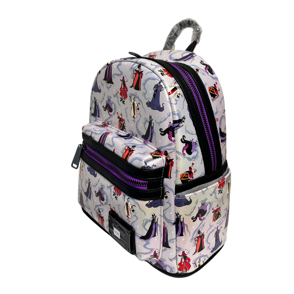 Loungefly Disney Villains Iridescent AOP Mini Backpack DEFECTIVE #439