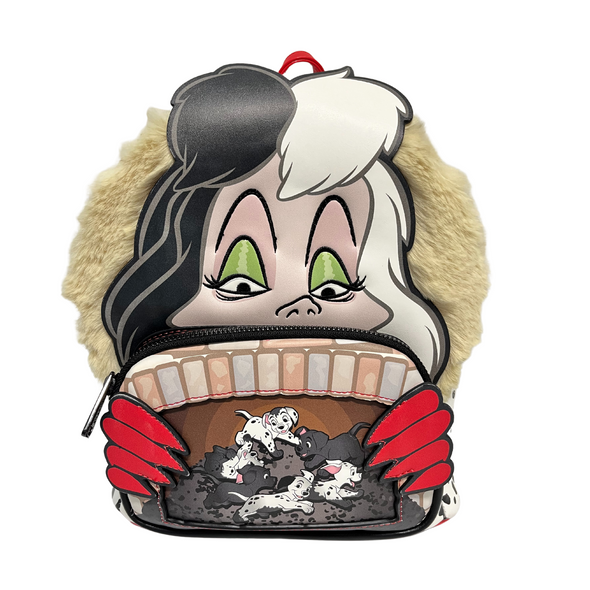 Loungefly Disney 101 Dalmatian Villain Scene Cruella Mini Backpack DEFECTIVE #293