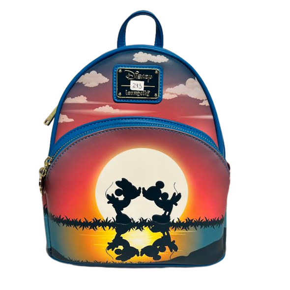 Modern Pinup Exclusive Loungefly Disney Mickey and Minnie Forever Mini Backpack Glow DEFECTIVE #243
