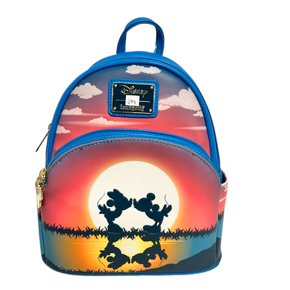 Modern Pinup Exclusive Loungefly Disney Mickey and Minnie Forever Mini Backpack Glow DEFECTIVE #244