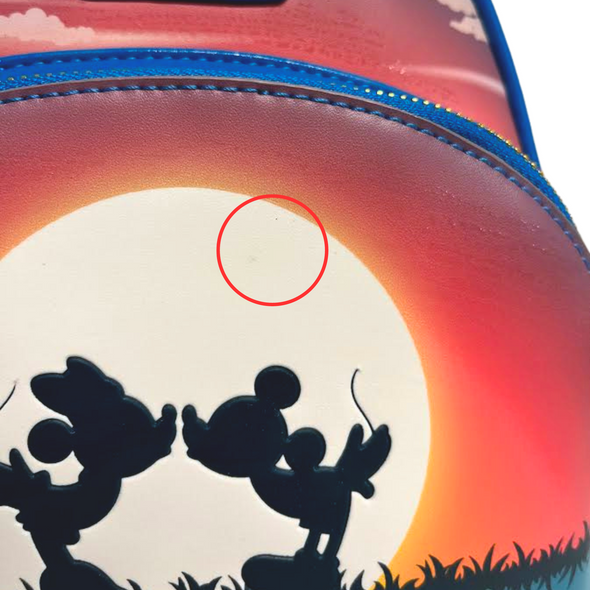 Modern Pinup Exclusive Loungefly Disney Mickey and Minnie Forever Mini Backpack Glow DEFECTIVE #245