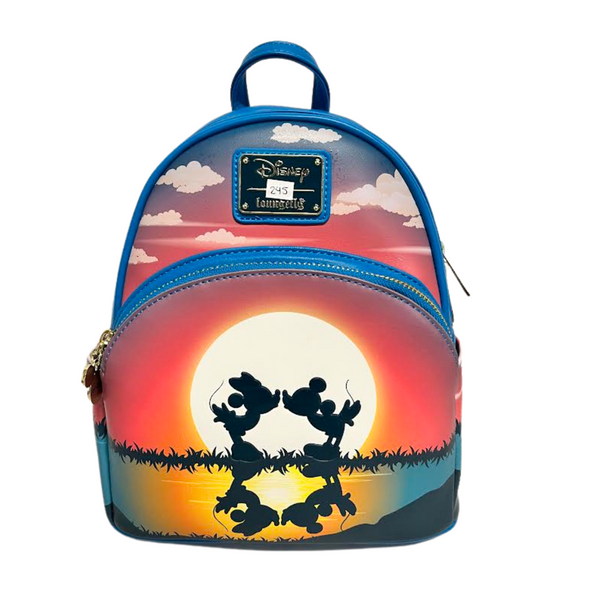 Modern Pinup Exclusive Loungefly Disney Mickey and Minnie Forever Mini Backpack Glow DEFECTIVE #245