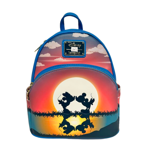 Modern Pinup Exclusive Loungefly Disney Mickey and Minnie Forever Mini Backpack Glow DEFECTIVE #247