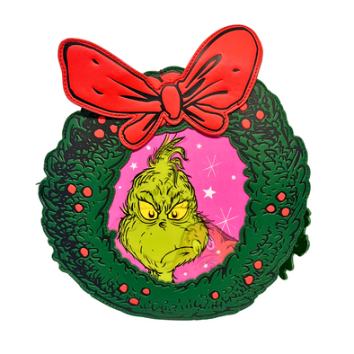 Loungefly Dr Seuss Grinch Lenticular Wreath Crossbody DEFECTIVE #550