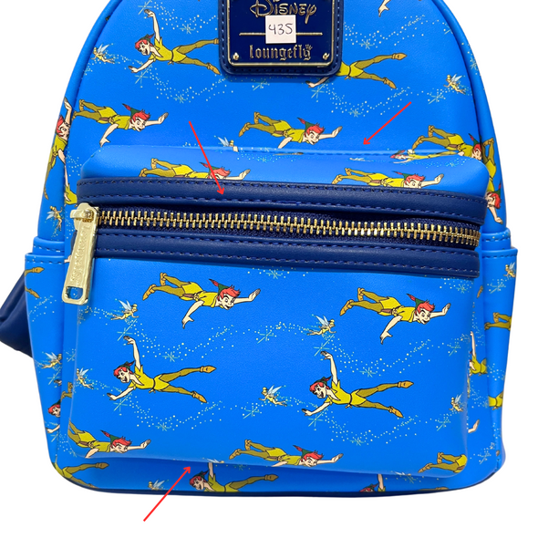 Modern Pinup Exclusive Loungefly Disney Peter and Tinker Bell AOP Mini Backpack DEFECTIVE #435