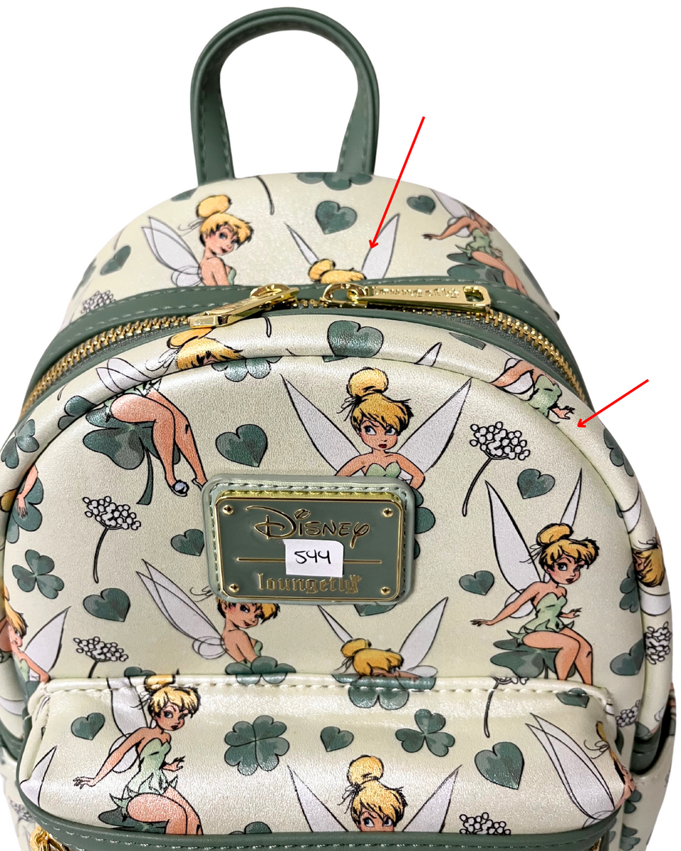 Loungefly Disney Tinkerbell 4 Leaf Clover AOP Mini Backpack DEFECTIVE ...