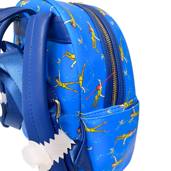 Modern Pinup Exclusive Loungefly Disney Peter and Tinker Bell AOP Mini Backpack DEFECTIVE #435