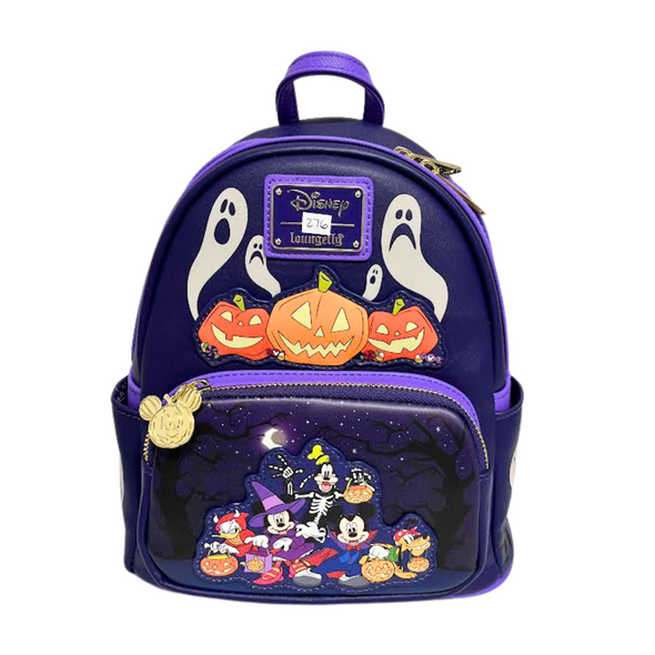 Modern Pinup Exclusive Loungefly Disney Mickey and Friends Halloween Glow Mini Backpack DEFECTIVE #276