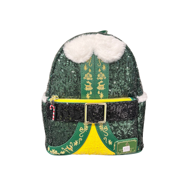 Loungefly Elf Buddy Sequin Cosplay Mini Backpack DEFECTIVE #575
