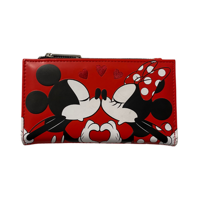 Loungefly Minnie and Mickey Mouse Valentines Flap Wallet DEFECTIVE #98