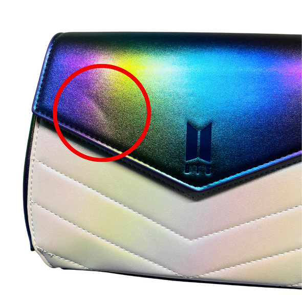 Loungefly BigHit BTS Rainbow Iridescent Crossbody DEFECTIVE #618