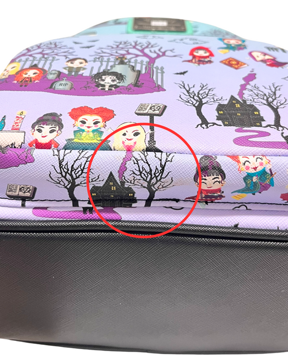 Loungefly Disney Hocus Pocus AOP Mini Backpack DEFECTIVE #392