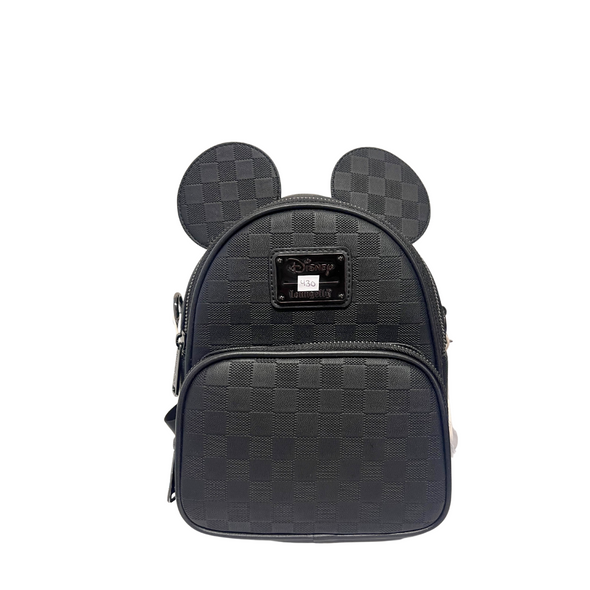 Loungefly Disney Mickey Checkered Texture Convertible Mini DEFECTIVE #430