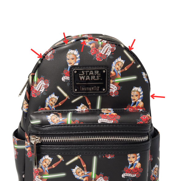 Modern Pinup Exclusive Loungefly Star Wars Ahsoka AOP Mini Backpack DEFECTIVES