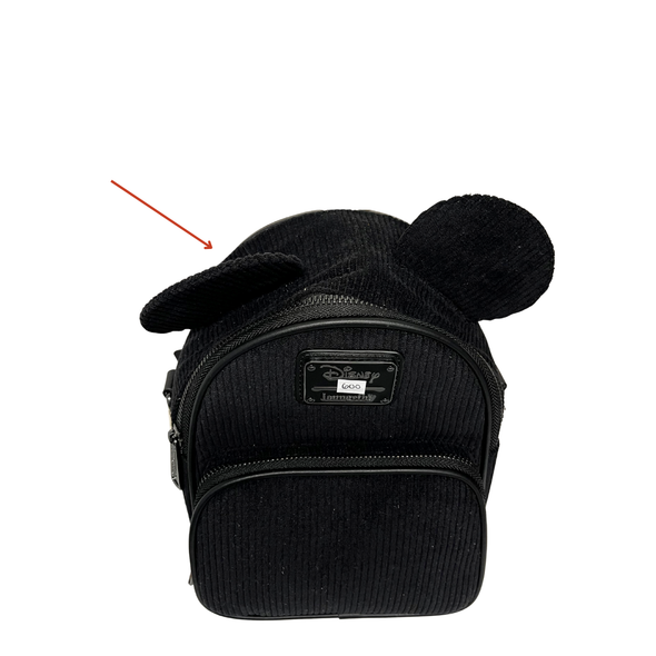 Loungefly Disney Mickey Mouse Corduroy Convertible DEFECTIVE #600