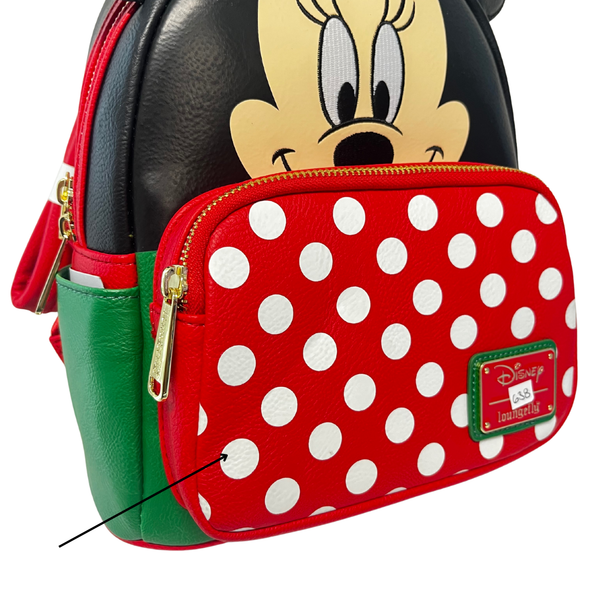 Loungefly Modern Pinup Exclusive Holiday Bows Mini Backpack DEFECTIVE #638