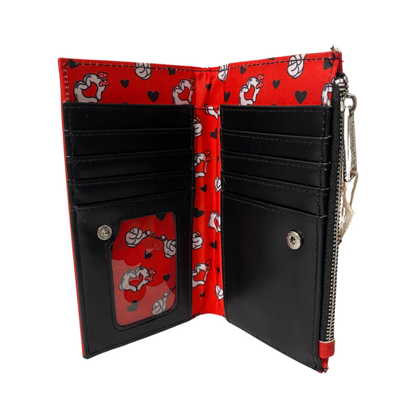 Loungefly Minnie and Mickey Mouse Valentines Flap Wallet DEFECTIVE #98